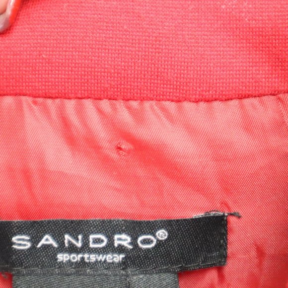 Sandro Sportswear Women's Size L Front Big Buttons Jacket Long Sleeves Red Light - Picture 6 of 7